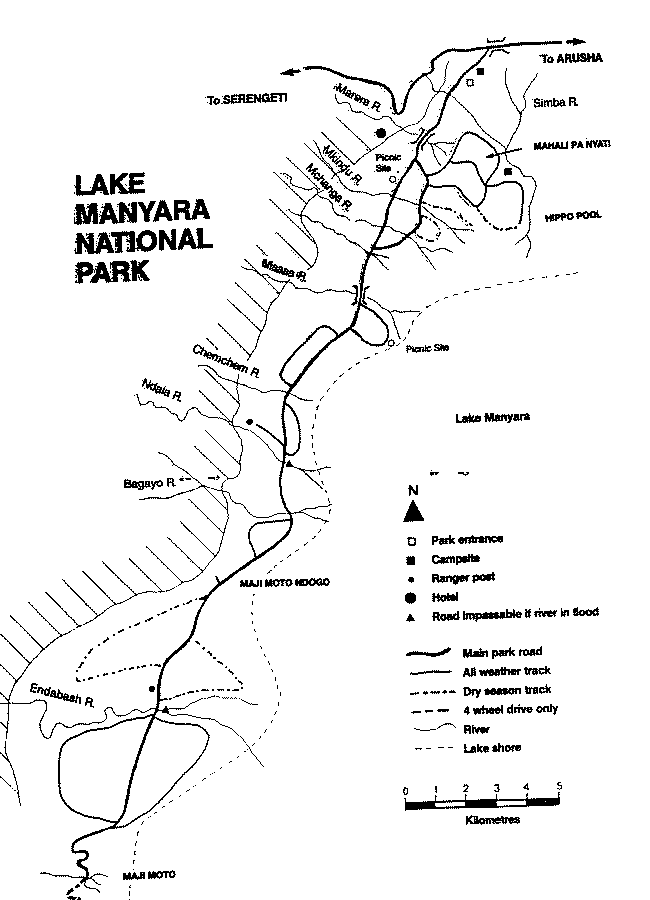 Lake Manyara NP map
