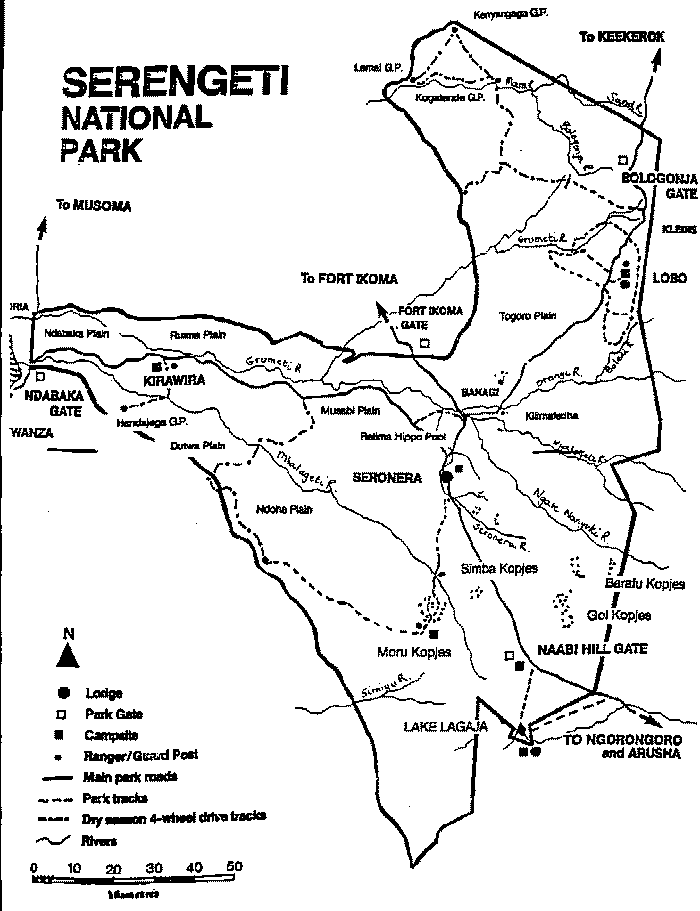 Serengeti NP map